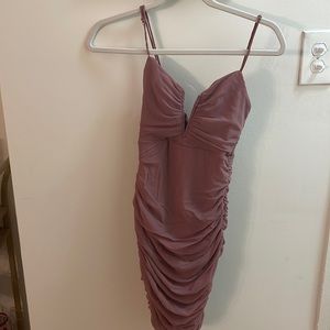 Mauve Ruched Mini-Dress NWT